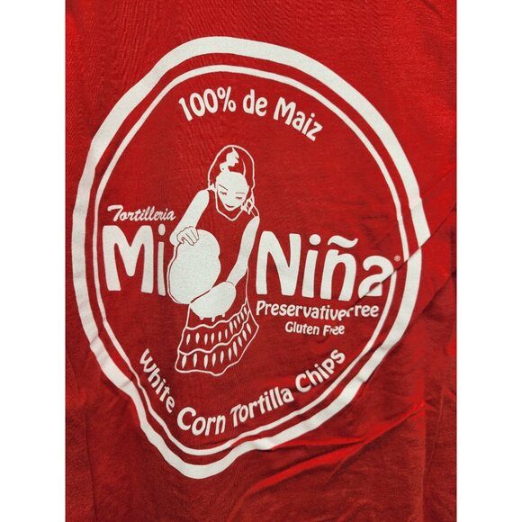 Mi Niña Tortilla Chips Promo T-Shirt Next Level S Red Cotton Blend - Picture 4 of 5